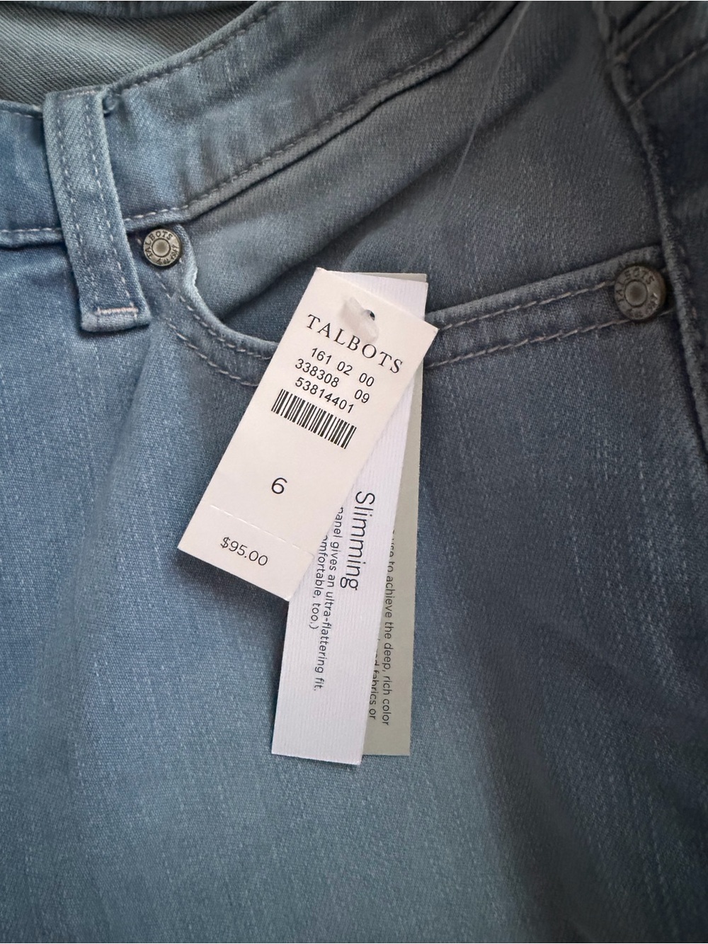 Talbots Light Blue Slim Jeans with Tag